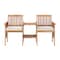 Alaterre Furniture Bristol Acacia Wood Outdoor Double Seat Bench with Attached Table ANBR01ANO - alternate 3